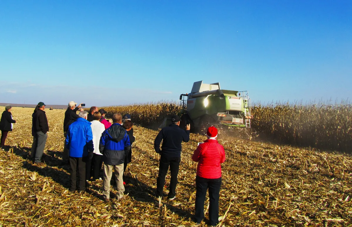 Group from New Zealand visiting a farm in South Romania