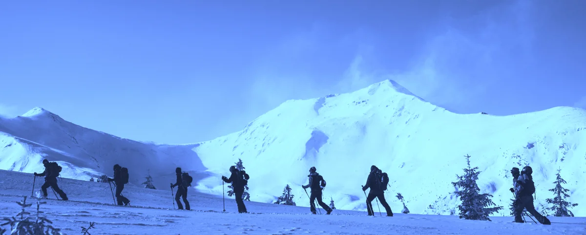 Heading for the ridge,  Rodna Mountains febrauary