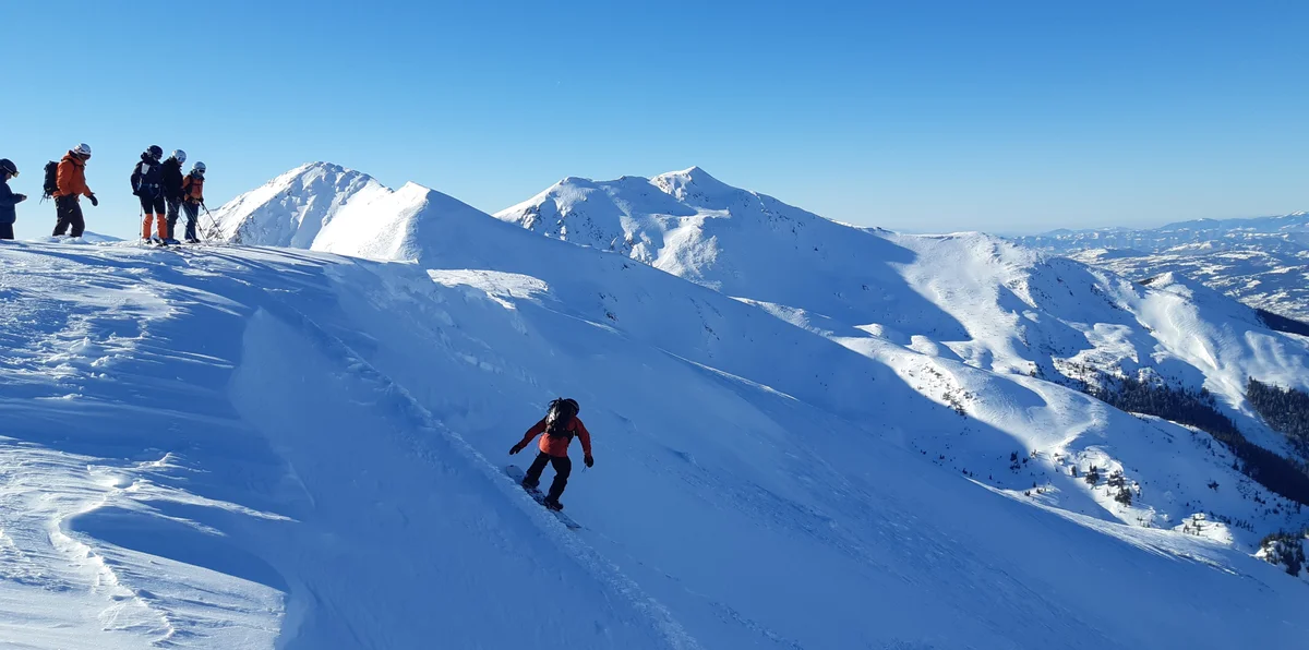 Launching from Galatului Peak, Rodna Mountains