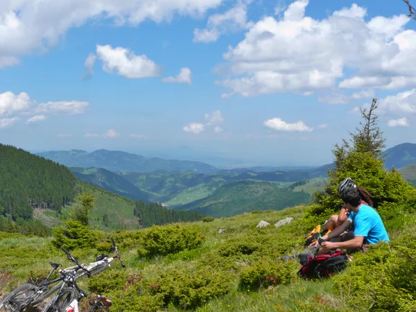 Old friends biking in Transylvania