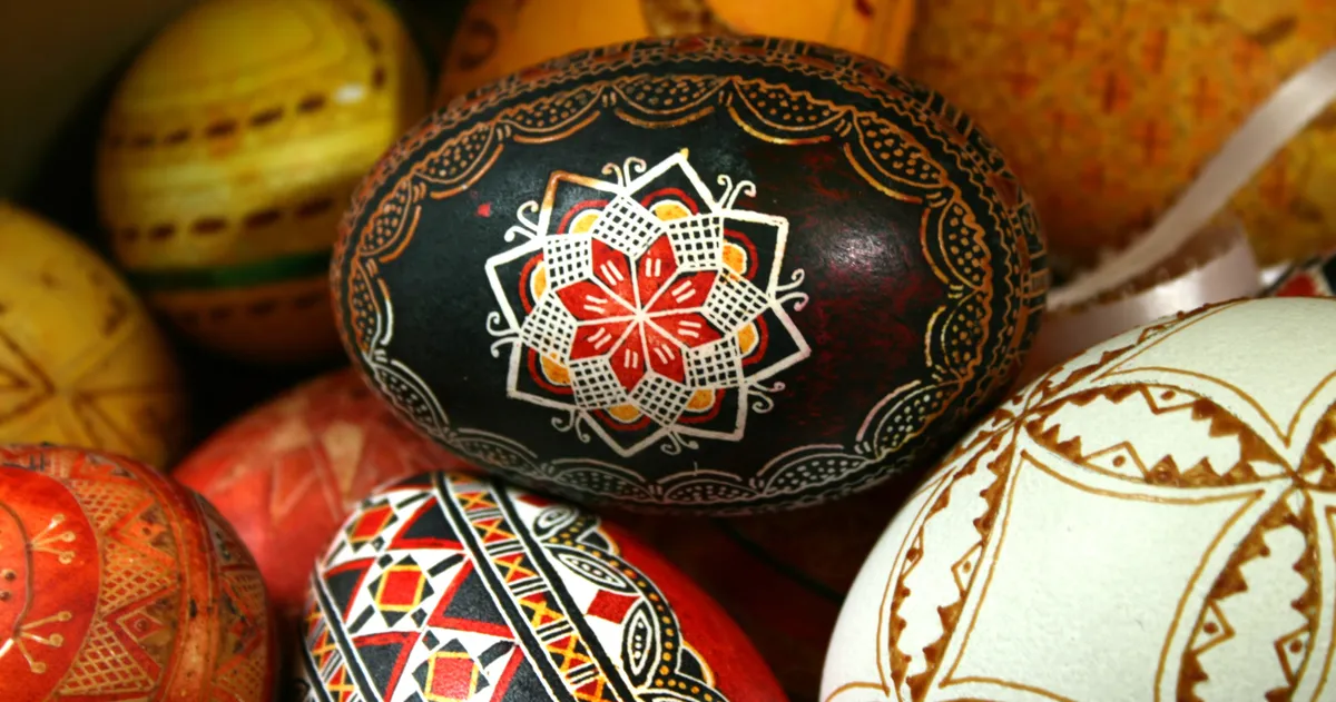 Painted eggs in Bucovina region - a Hutoul tradition still kept in the North of the country