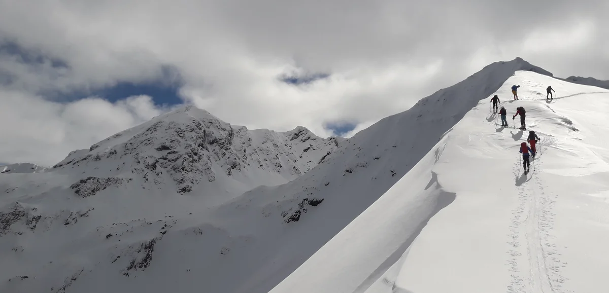 Polish group in Fagaras Mountains in February