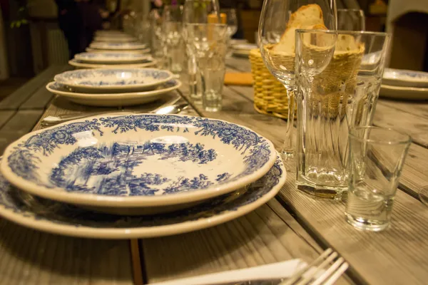 Table ready waiting for the group in Viscri village