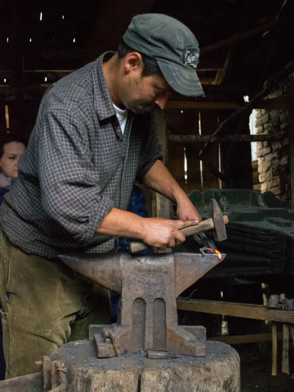 The blacksmith in Viscri village