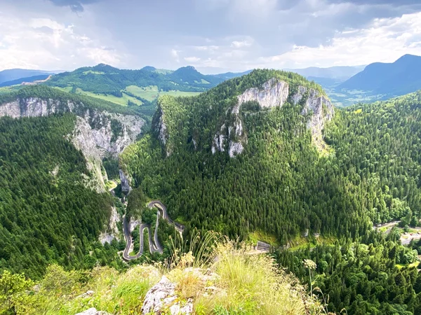 View over Bicaz Gorges from The Altar Rock, after a multipitch climb